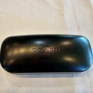 Coach New York Black Leather Eyeglass Case Sunglass Hard Case
